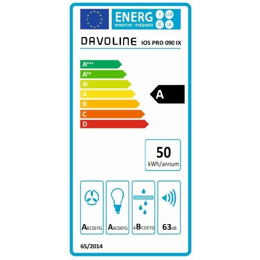 Davoline Ios Pro 90 Συρόμενος Απορροφητήρας 90cm Inox Davoline Ios Pro 90 Συρόμενος Απορροφητήρας 90cm Inox